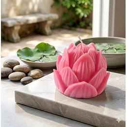 serene lotus bloom candle: sculpted lotus flower candle
