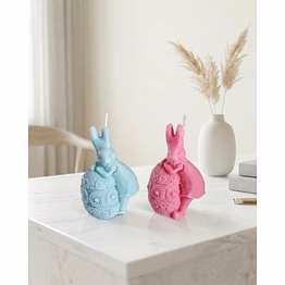 easter story bunny candle: little bunny on lace egg