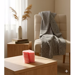 blush heart stack candle: layered heart sculpted candle