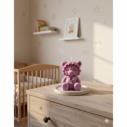 cute lady bear sculpted candle