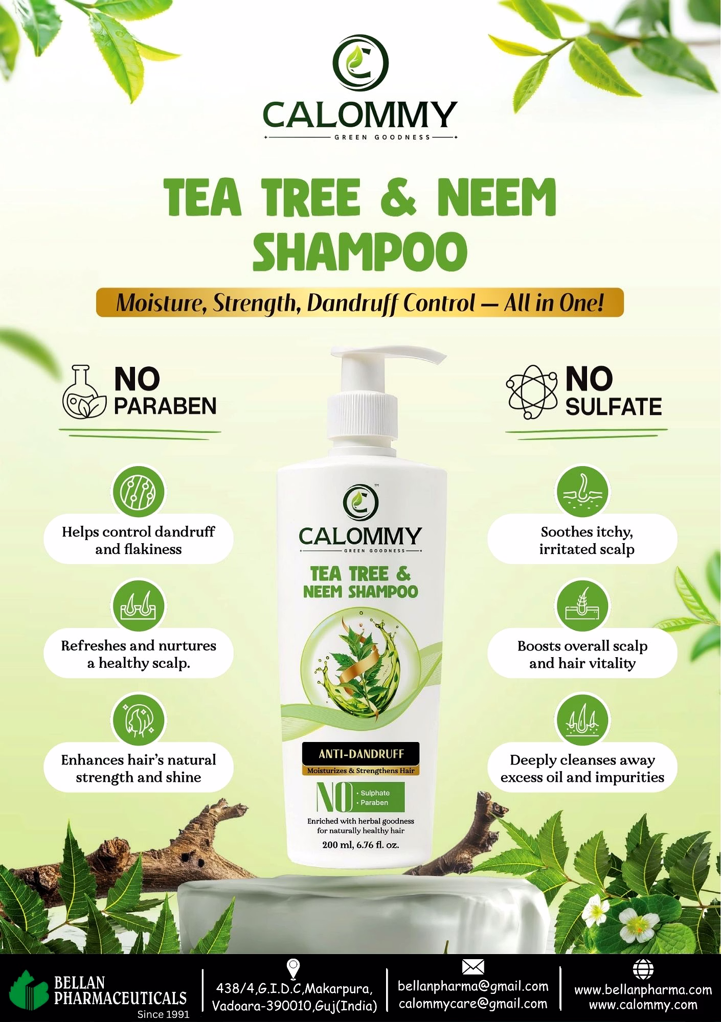 Calommy Tea Tree & Neem Shampoo image 2