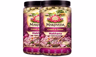Makhveda Superfood Cream & Onion Makhana | Roasted Fox Nuts | High Protein