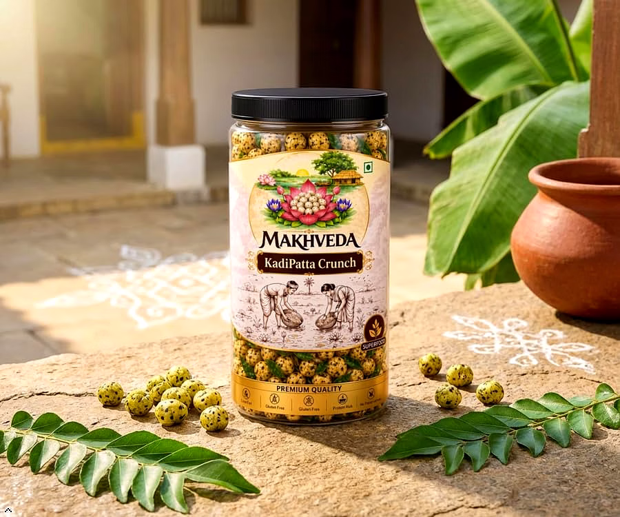 Makhveda Kadhi Patta Desi Ghee Makhana | Curry Leaf & Ghee Flavour | Roasted Foxnut image 3