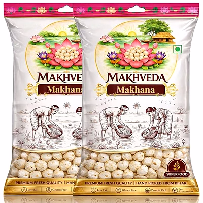 makhveda premium makhana – healthy & crunchy snack | mix suta | super seed