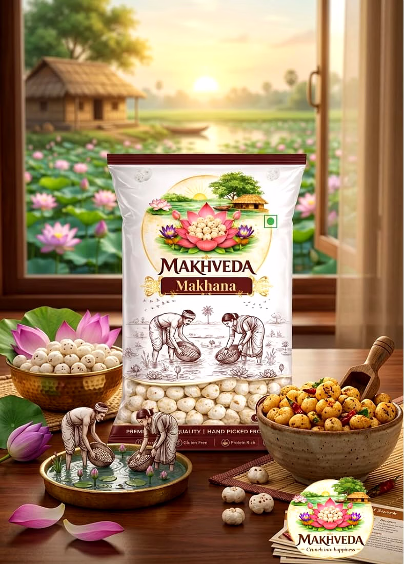 Makhveda Premium Makhana – Healthy & Crunchy Snack | Mix Suta | Super Seed image 5