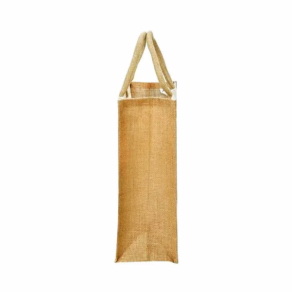 Laminated Cotton Bags with Natural Jute Gusset image 2