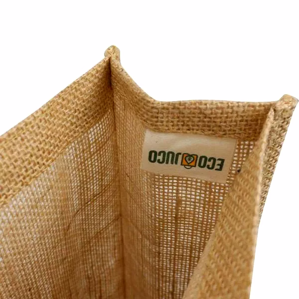 Jute Bag with Black Cotton Pocket and Handle image 2