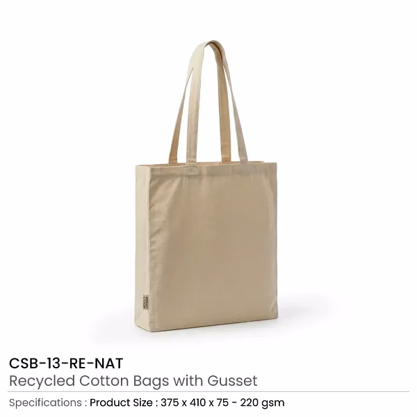 Recycled Cotton Tote Bags with Gusset image 3