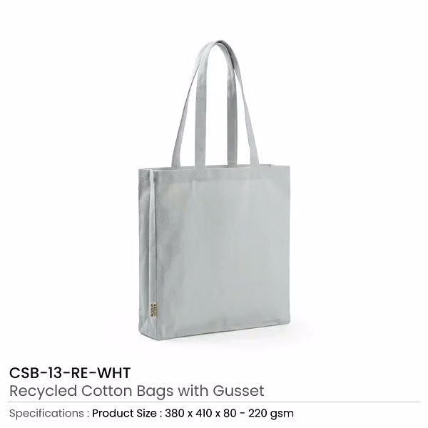Recycled Cotton Tote Bags with Gusset image 4