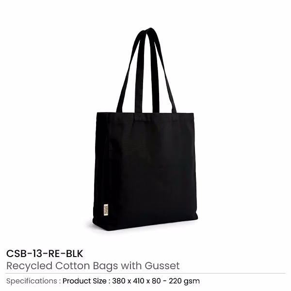 Recycled Cotton Tote Bags with Gusset image 5