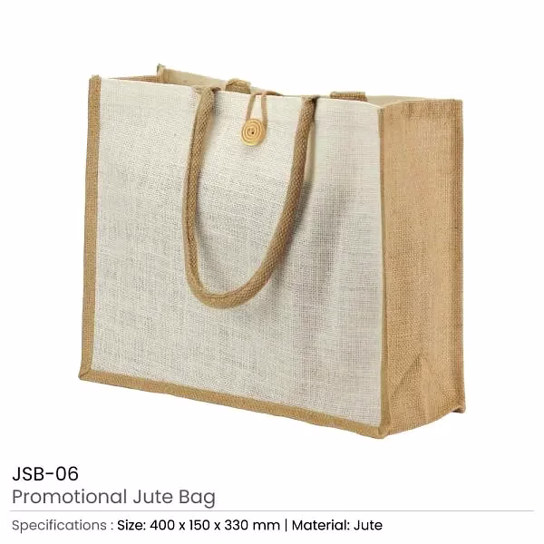 Jute Shopping Bags with Button image 1