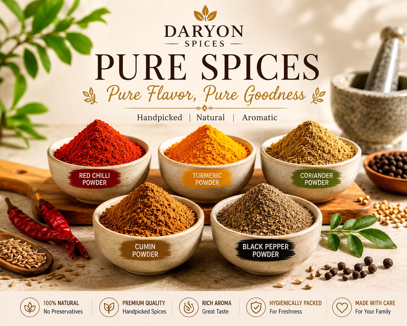 all type of spices(red chilli powder, turmeric powder, black pepper and more...)and seeds (cumin seeds, fenugreek seeds, sesame seeds, fennel seeds, coriander seeds, groundnut)