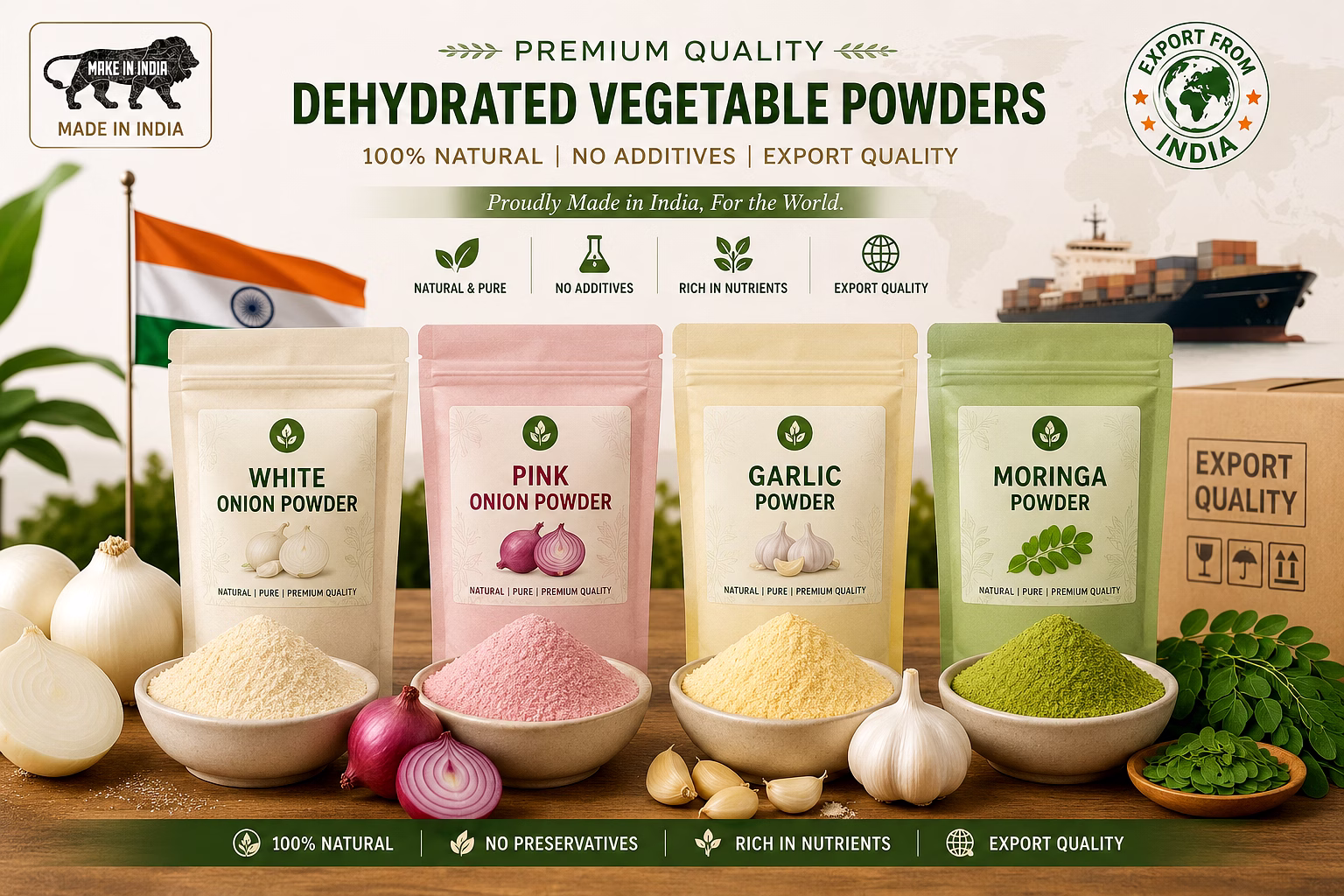 dehydrated white onion powder