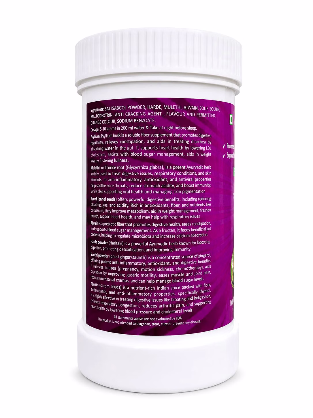 GUTVEDA PSYLLIUM MULETHI SOUF GINGER POWDER image 2