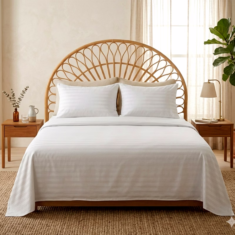 100% cotton white bedsheet for hotels, hospitals & institutional use