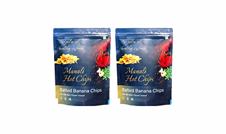 Manali Hot Chips Organic Himalayan Salted Banana Flavor 55g | Farm Fresh Thin & Crunchy Crispy Snack | No Palm Oil (Pack of 2)