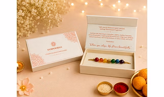 Gemstone/Crystal Rakhi|100% authentic Gem stones| 7 chakra balancing bracelet|Designer Rakhi
