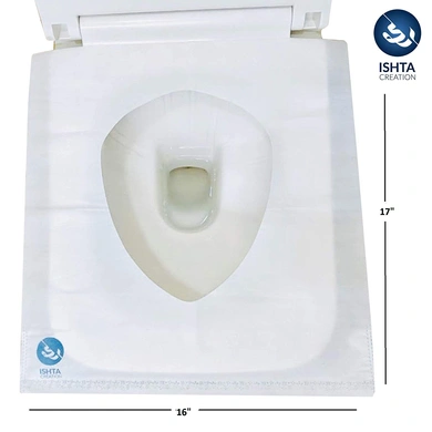 Pack of 18 ISHTA Disposable Waterproof Premium Recyclable Soft Toilet Seat Covers  (90 Pcs)-2