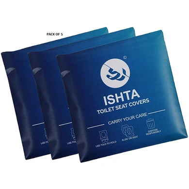 Pack of 5 ISHTA Disposable Recyclable Toilet Seat Covers to Avoid Direct Contact with Unhygienic Seats  (25 Pcs)-ISH-05