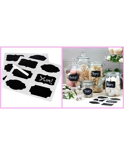 Chalkboard Stickers ( 42 stickers in 6 styles) + chalks-Black-1