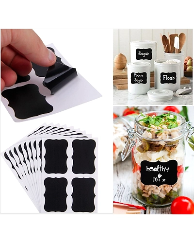 Chalkboard Stickers ( 42 stickers in 6 styles) + chalks-Black-2