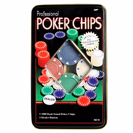 total gift solutions professional poker chips set (tin case)