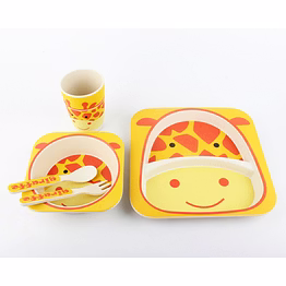total gift solutions bambooware kids dinner set (5pc set)