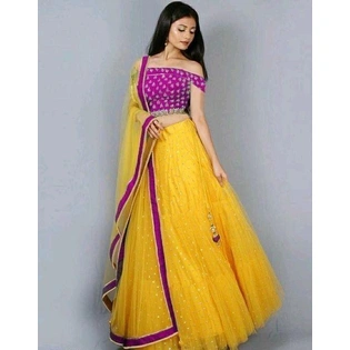 Pretty Embroidered Net Lehenga