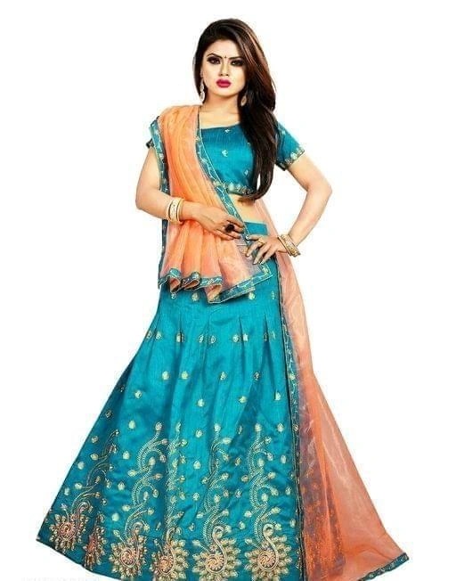 Attractive Embroidered Banglori Silk Lehenga-4959921