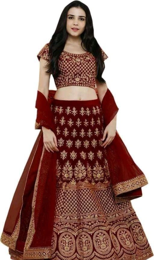 Graceful Embroidered Heavy Satin Lehenga-5608746