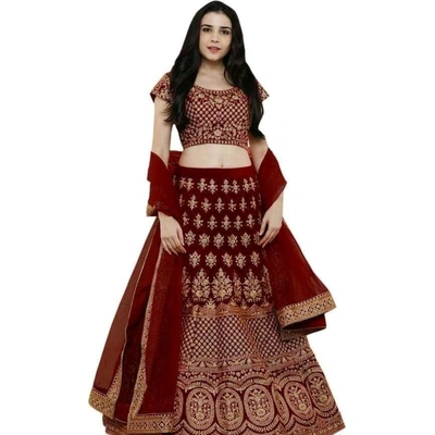 Graceful Embroidered Heavy Satin Lehenga