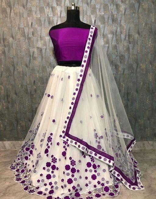 Beautiful Embroidered Net Lehenga-1192261