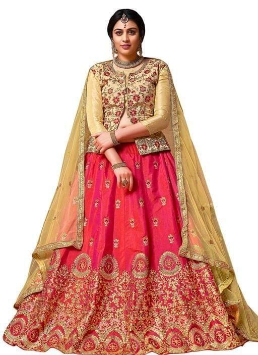 Ethnic Silk Embroidered Lehenga-1460884