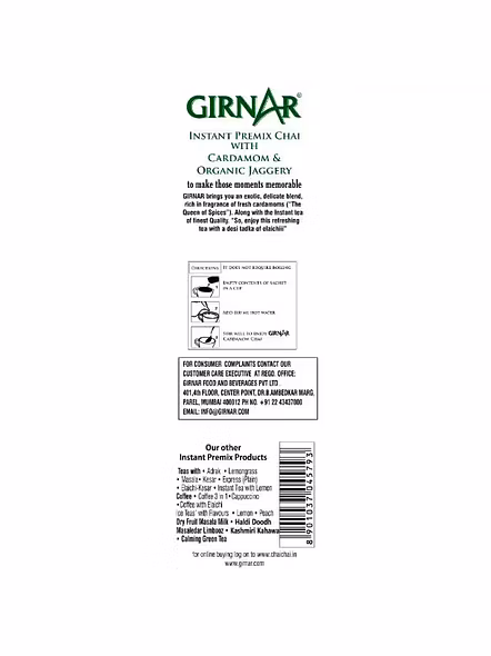Girnar Cardamom Chai Organic Jaggery Premix (140 G)-2