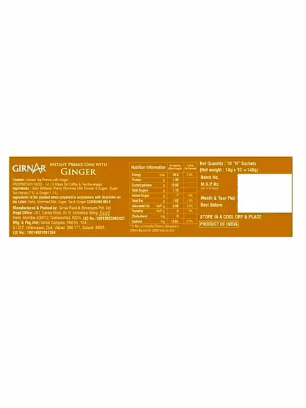 Girnar Ginger Chai Instant Premix (140 G)-1