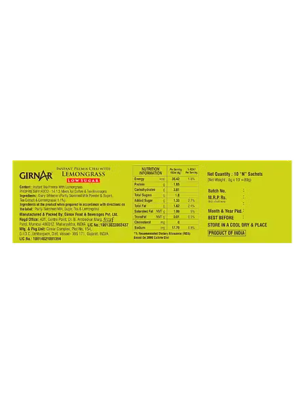 Girnar Lemon Grass Chai Instant Premix (140 G)-3