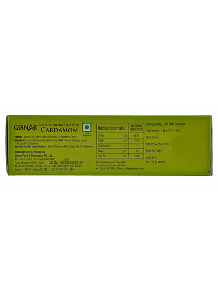 Girnar Low Sugar Elaichi Chai Instant Premix (10 Pcs)-1