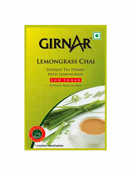 Girnar Low Sugar Lemon Grass Chai Instant Premix (10 Pcs)-3