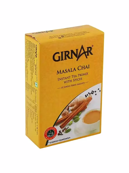 Girnar Low Sugar Masala Chai Instant Premix (10 Pcs)-3