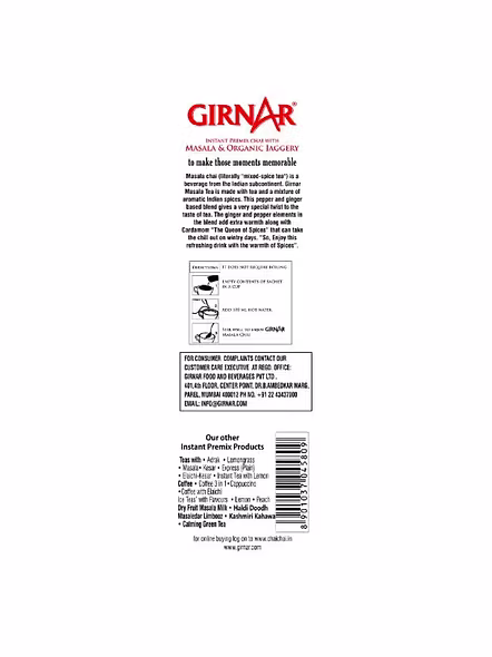 Girnar Masala Chai Organic Jaggery Premix (140 G)-2