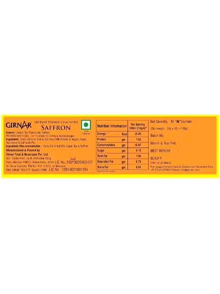 Girnar Saffron Chai Instant Premix (140 G)-2
