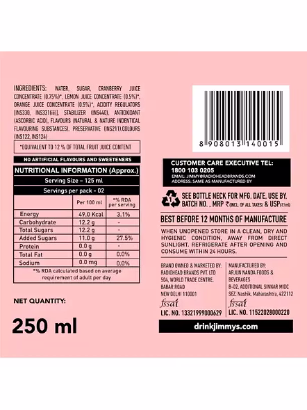 Jimmys Cocktail Cosmopolitan (250 Ml)-1