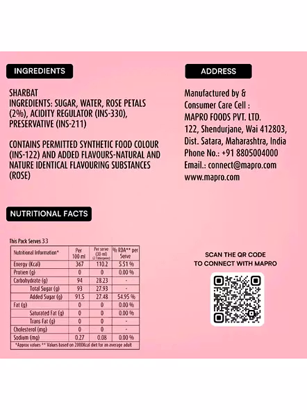 Mapro Rose Sharbat (700 Ml)-1