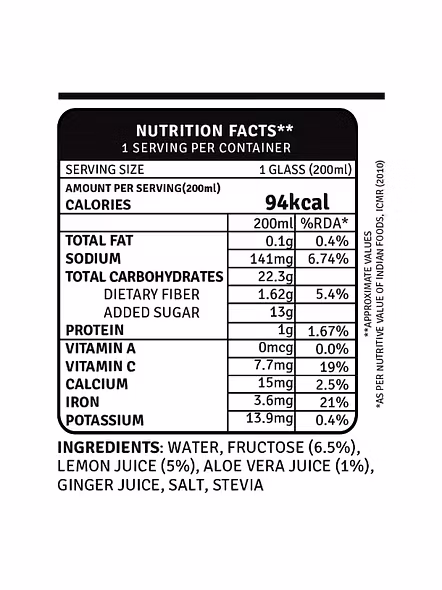 Raw Pressery Aloe Vera Lemonade Drink (200 Ml)-1