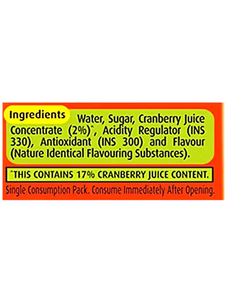 Real Fruit Power Cranberry Juice (180 Ml)-1