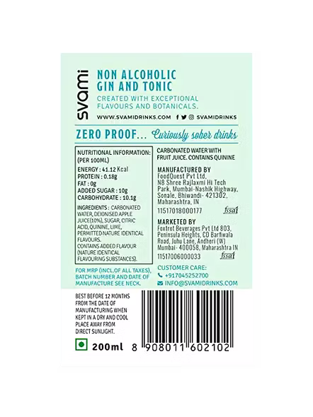 Svami Gin N Tonic Non Alco (200 Ml)-1