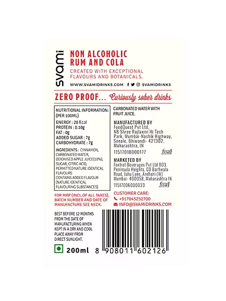 Svami Rum N Cola Non Alc (200 Ml)-1