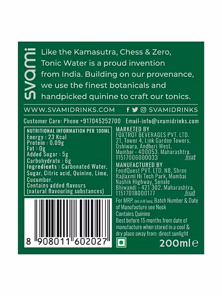 Svami Tonic Cucumber (200 Ml)-2