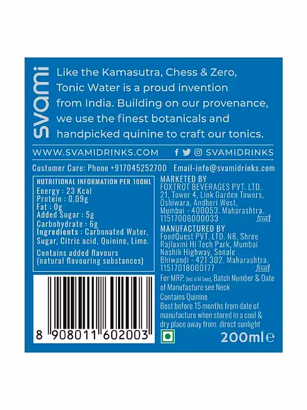 Svami Tonic Indian Light (200 Ml)-1