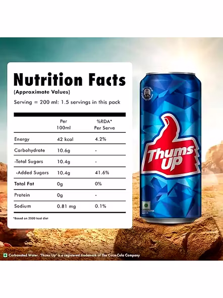 Thums Up Soft Drinks Can (300 Ml)-1